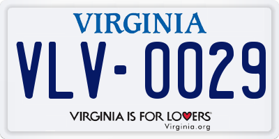 VA license plate VLV0029