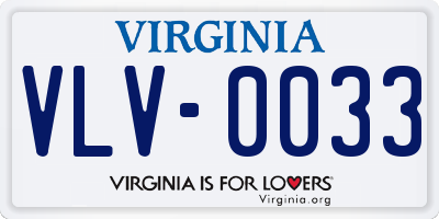 VA license plate VLV0033