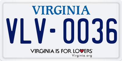 VA license plate VLV0036