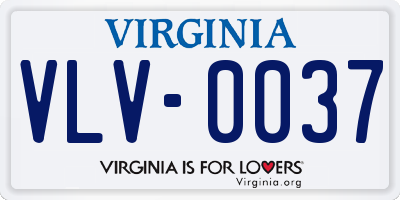 VA license plate VLV0037