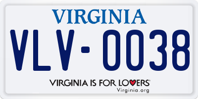 VA license plate VLV0038