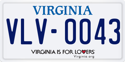 VA license plate VLV0043