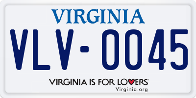 VA license plate VLV0045