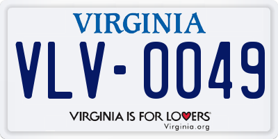 VA license plate VLV0049