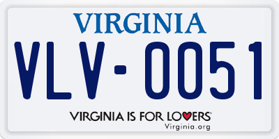 VA license plate VLV0051