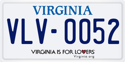 VA license plate VLV0052