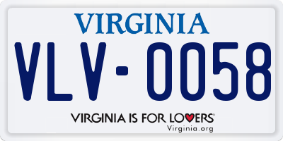 VA license plate VLV0058