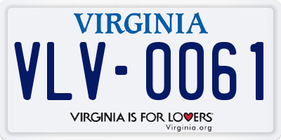 VA license plate VLV0061