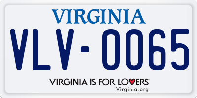 VA license plate VLV0065