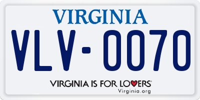 VA license plate VLV0070