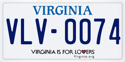 VA license plate VLV0074