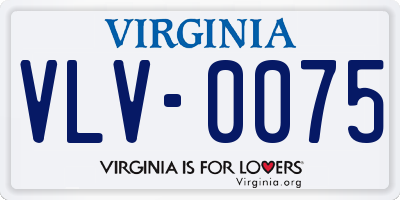 VA license plate VLV0075