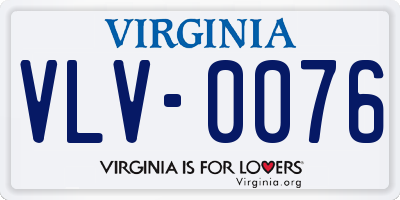 VA license plate VLV0076