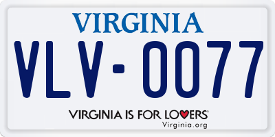 VA license plate VLV0077