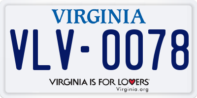 VA license plate VLV0078