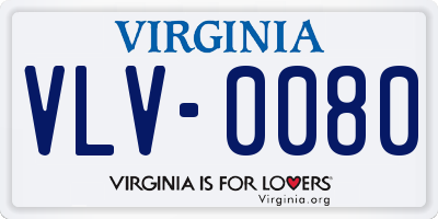 VA license plate VLV0080