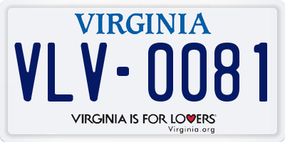 VA license plate VLV0081