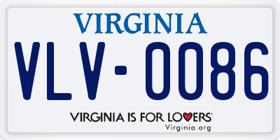 VA license plate VLV0086