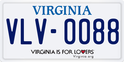 VA license plate VLV0088