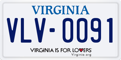 VA license plate VLV0091