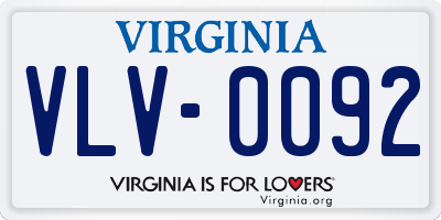 VA license plate VLV0092