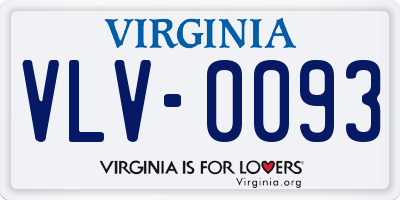 VA license plate VLV0093
