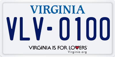 VA license plate VLV0100