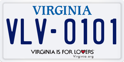 VA license plate VLV0101