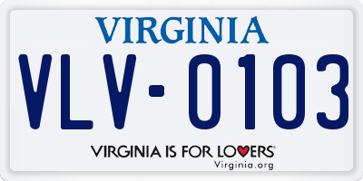 VA license plate VLV0103