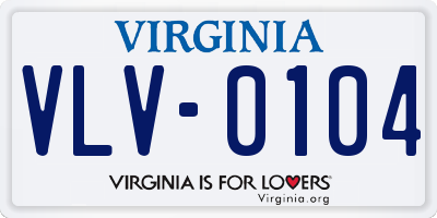 VA license plate VLV0104