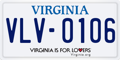 VA license plate VLV0106