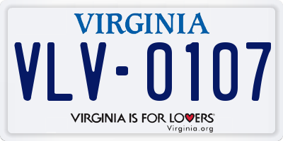 VA license plate VLV0107