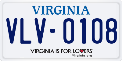 VA license plate VLV0108