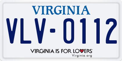 VA license plate VLV0112