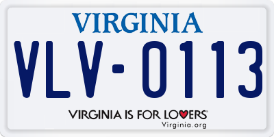 VA license plate VLV0113
