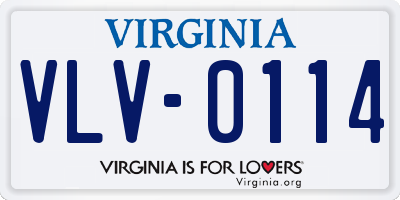 VA license plate VLV0114