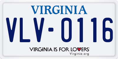 VA license plate VLV0116