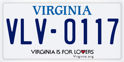 VA license plate VLV0117