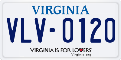 VA license plate VLV0120
