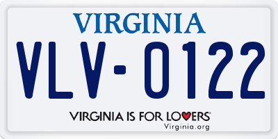 VA license plate VLV0122