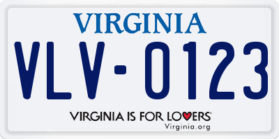 VA license plate VLV0123
