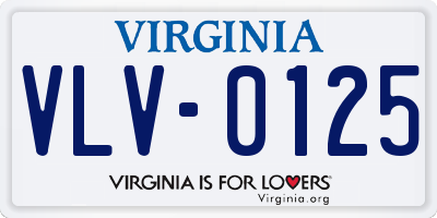 VA license plate VLV0125