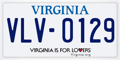 VA license plate VLV0129