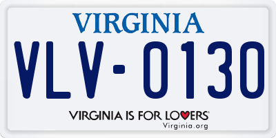 VA license plate VLV0130