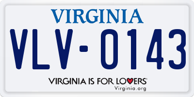 VA license plate VLV0143