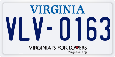 VA license plate VLV0163