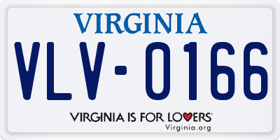 VA license plate VLV0166