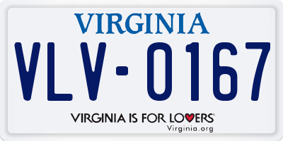 VA license plate VLV0167