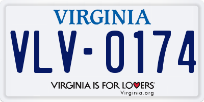 VA license plate VLV0174