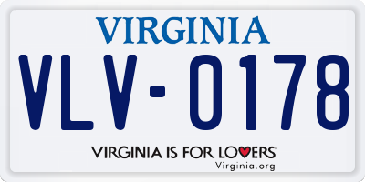 VA license plate VLV0178